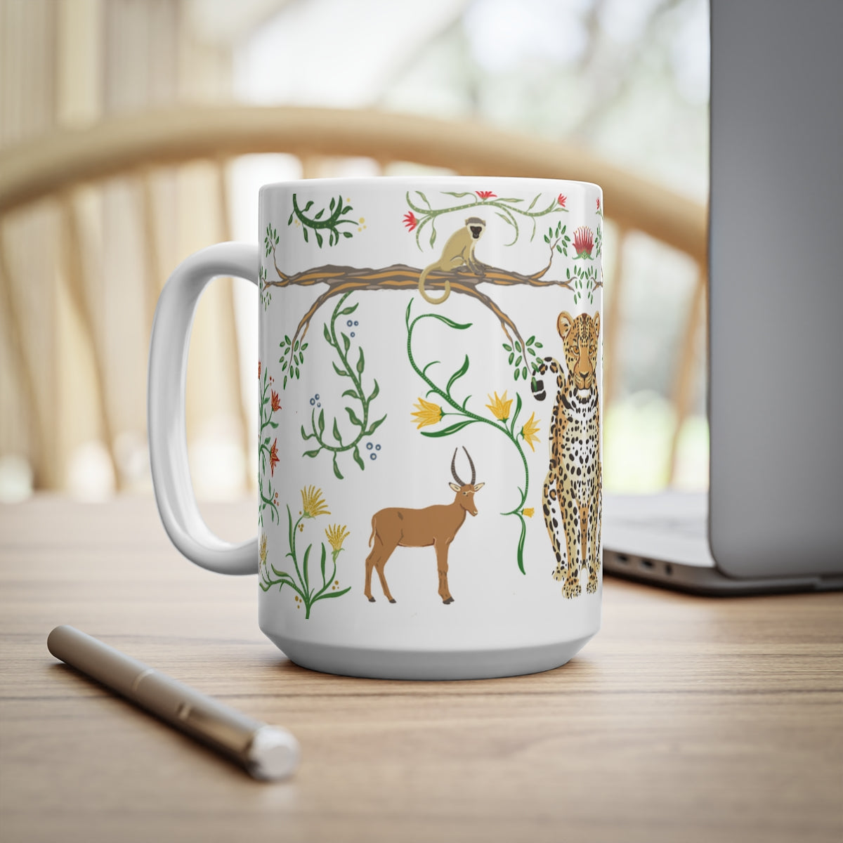 EA Leopard Ceramic Coffee Cups, 11oz, 15 oz