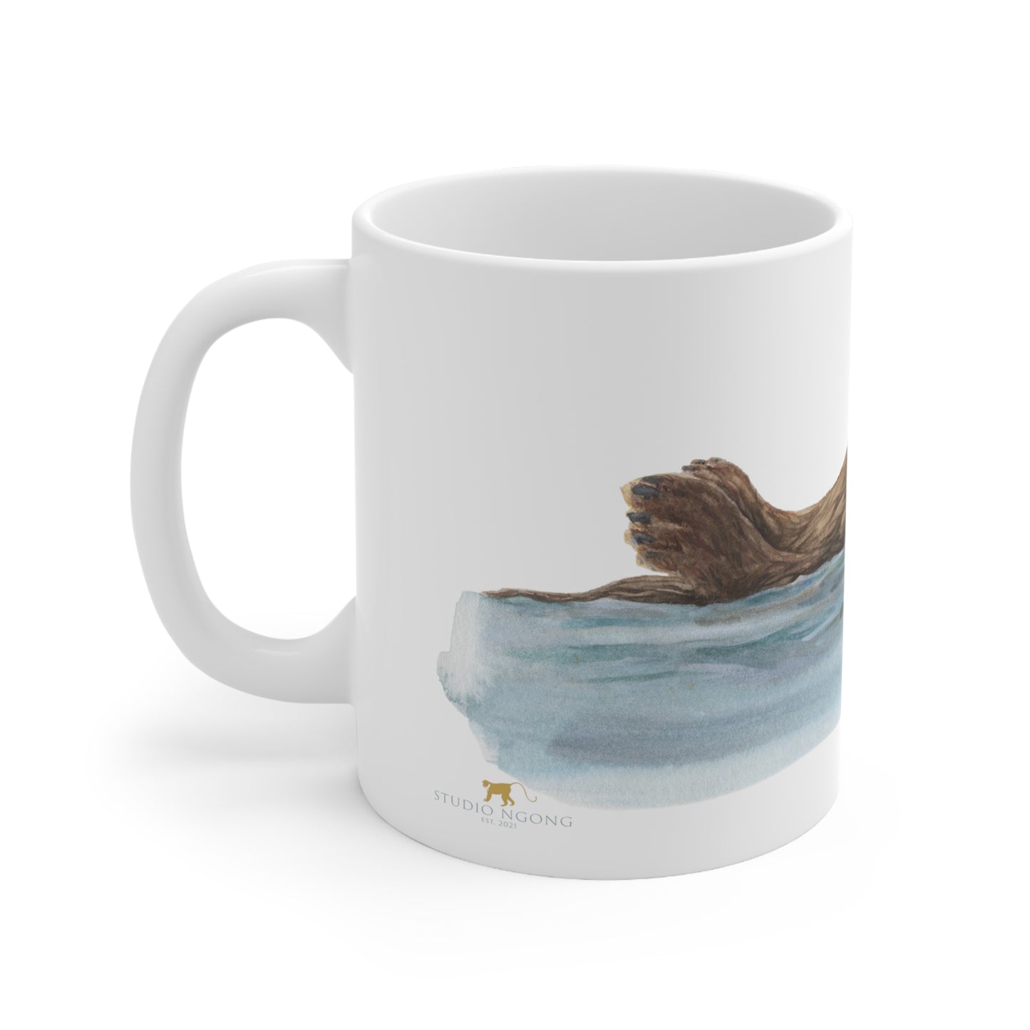 Floating Otter Ceramic Coffee Cups, 11oz, 15oz