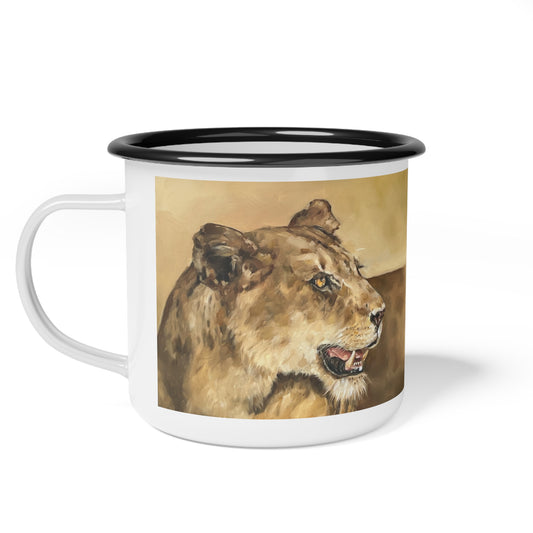 Lioness Enamel Camp Cup