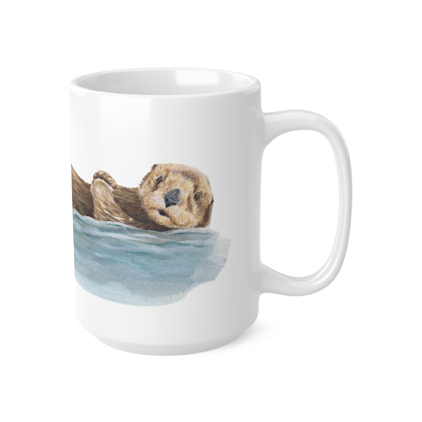 Floating Otter Ceramic Coffee Cups, 11oz, 15oz