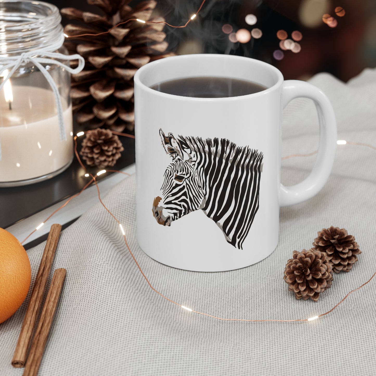 The Graphic Allure of the Zebra GZT Ceramic Coffee Cups, 11oz, 15oz