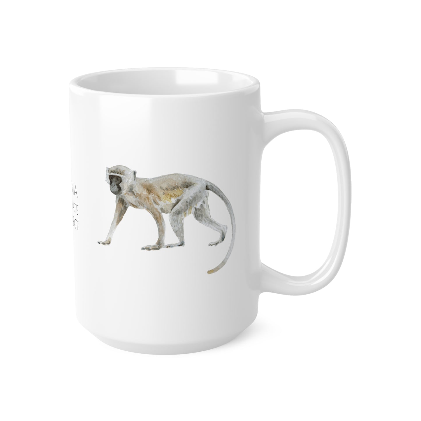 The Cheeky Charm of the Vervet. ZPP / GRI Ceramic Coffee Cups, 11oz, 15oz