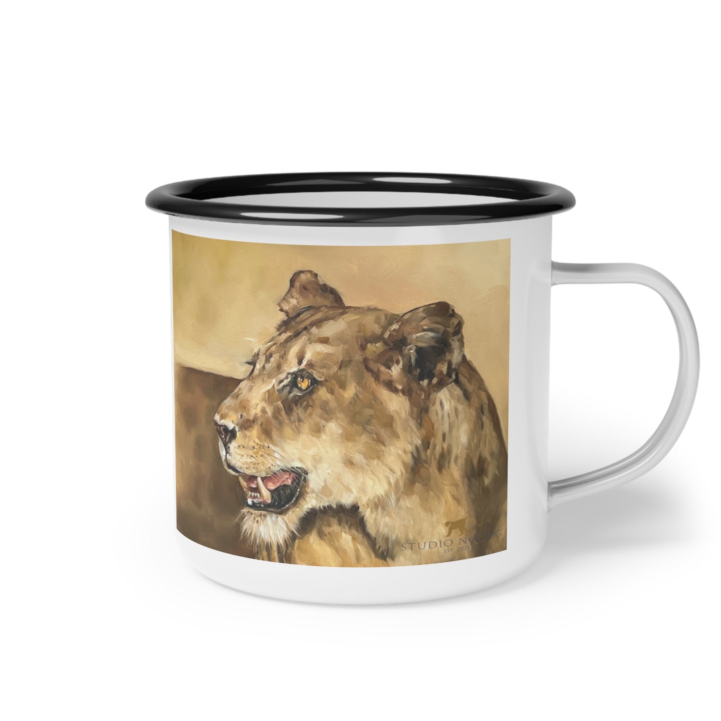 Lioness Enamel Camp Cup