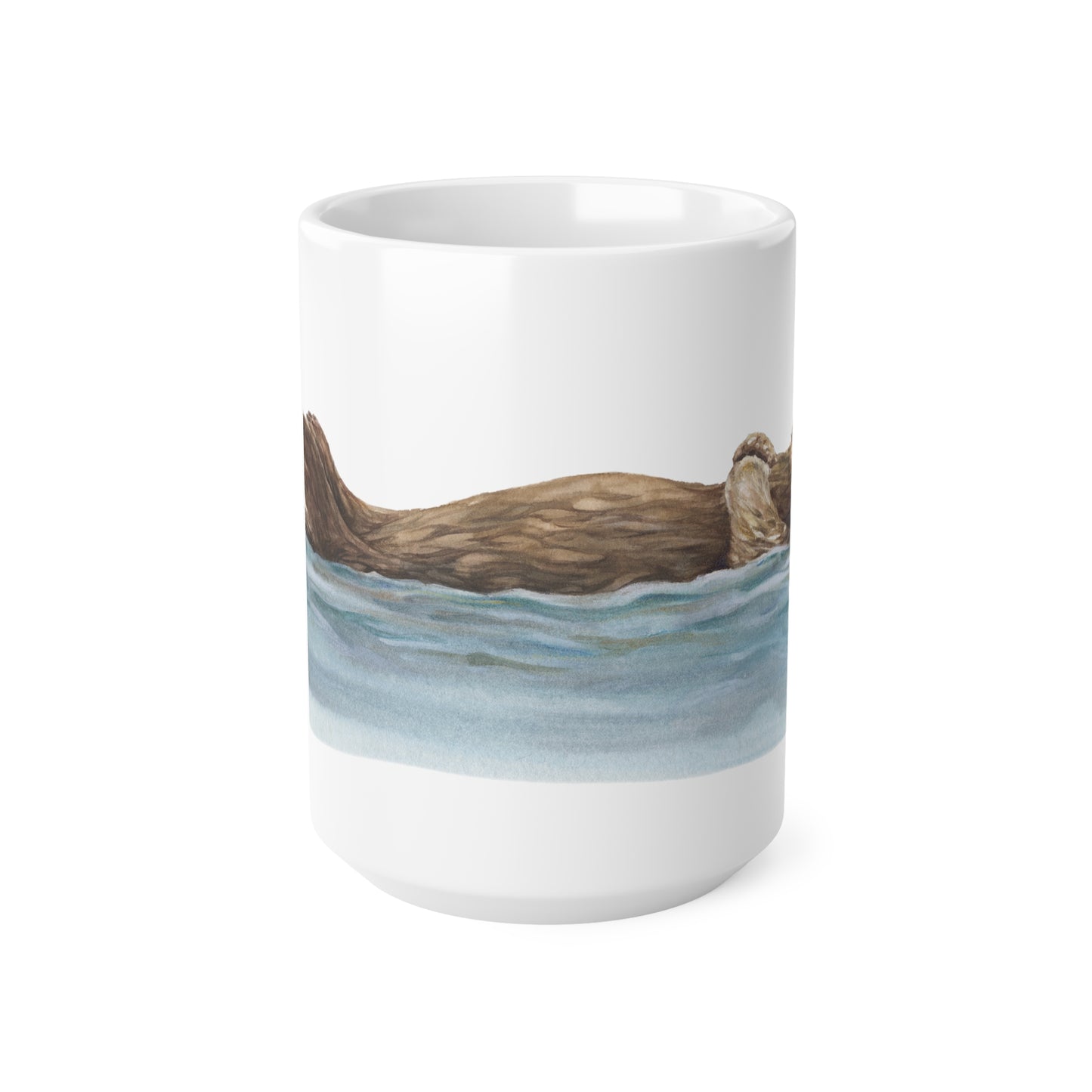 Floating Otter Ceramic Coffee Cups, 11oz, 15oz