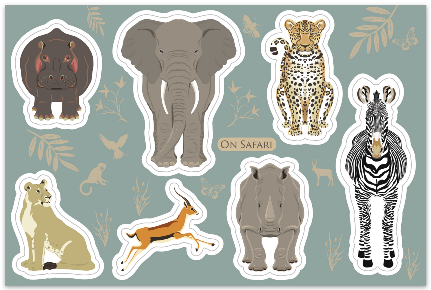 On Safari Sticker Sheet • WCRC • 2 sizes