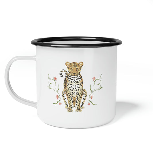 EA Leopard w/ Botanicals Enamel Camp Cup