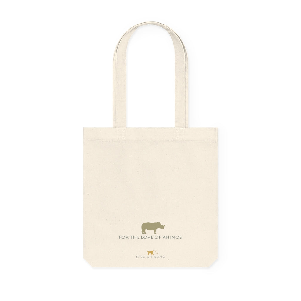 Rhino Mother & Calf Woven Tote Bag
